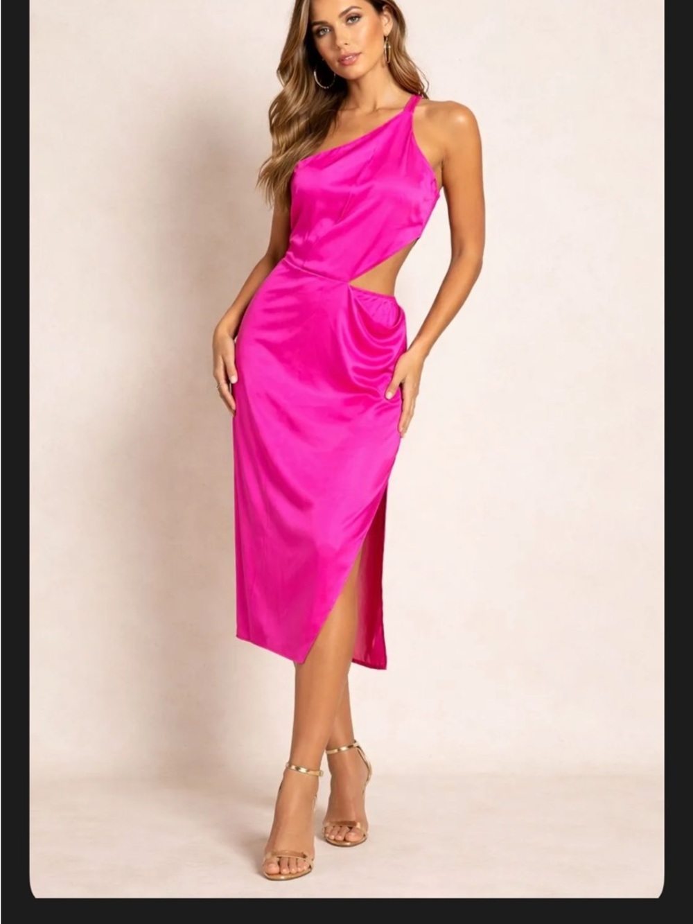 #269    💖 BARBIE PINK LENA CUTOUT MIDI DRESS 💖
